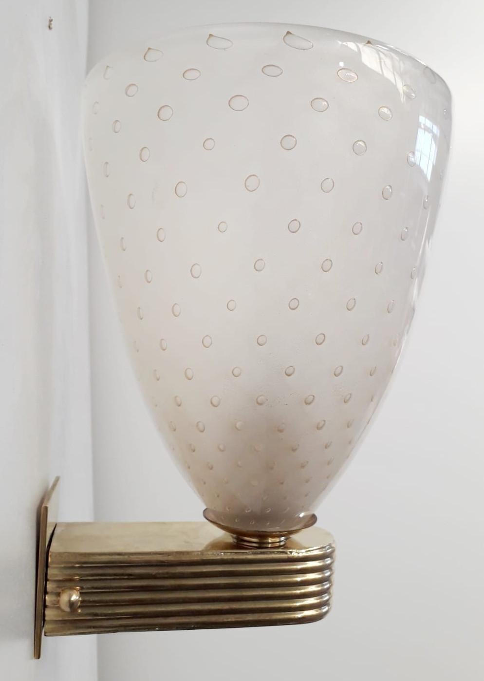 Glass Pair of Italian Sconces, 1970s