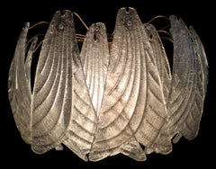 Pair of Italian Sconces Barovier & Toso Style, Murano, 1970