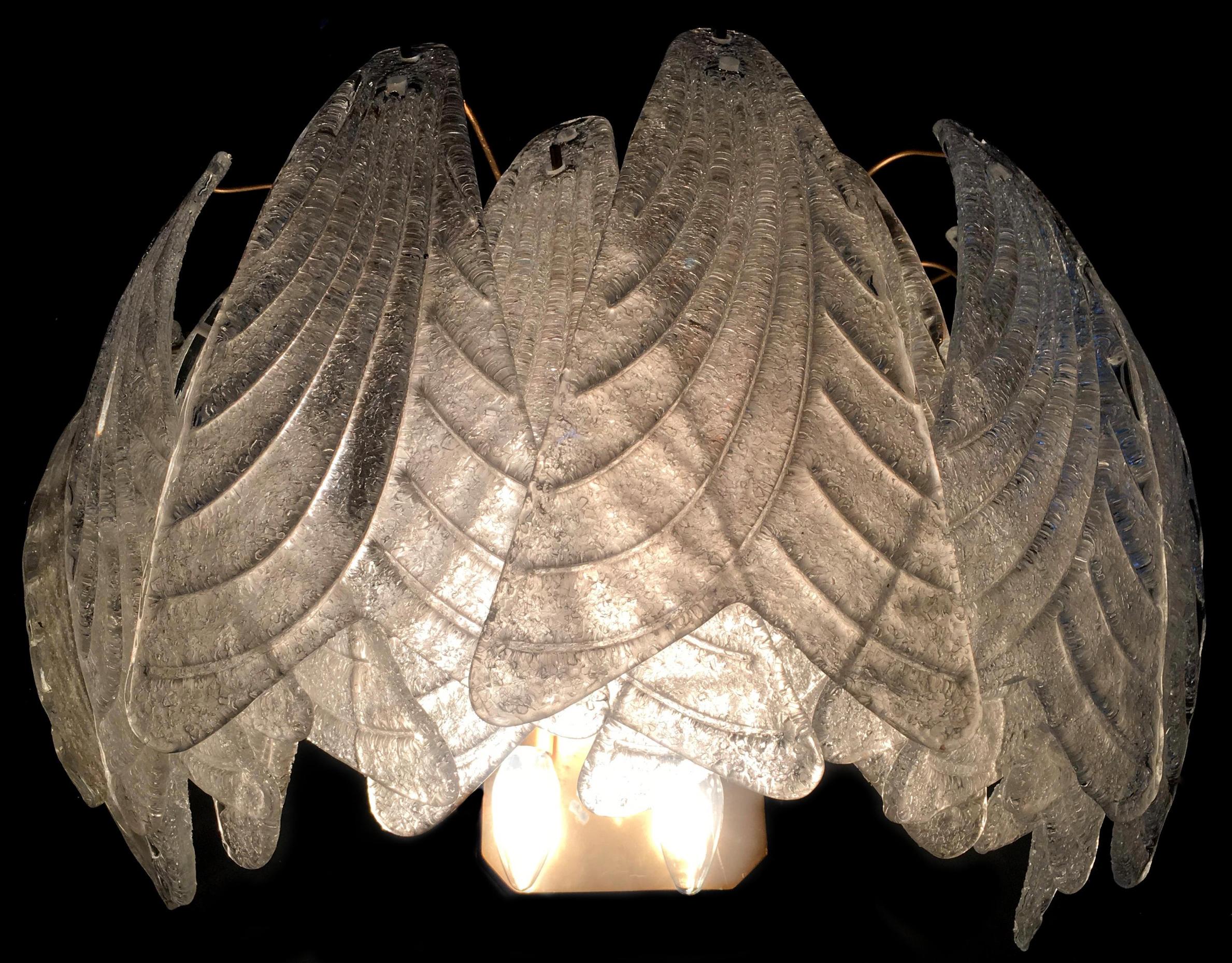 Pair of Italian Sconces Barovier & Toso Style, Murano, 1970 In Excellent Condition For Sale In Budapest, HU