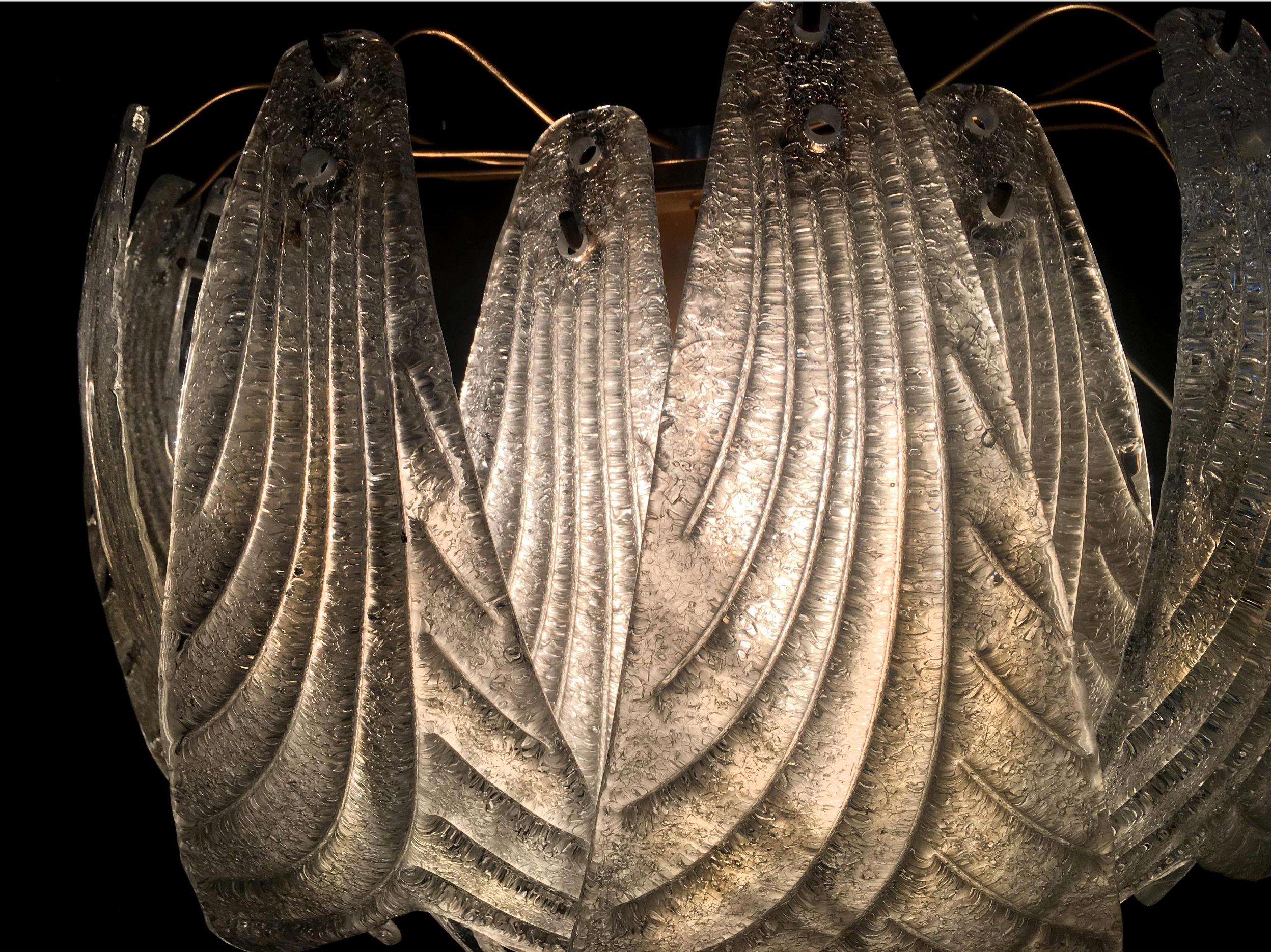 Metal Pair of Italian Sconces Barovier & Toso Style, Murano, 1970 For Sale