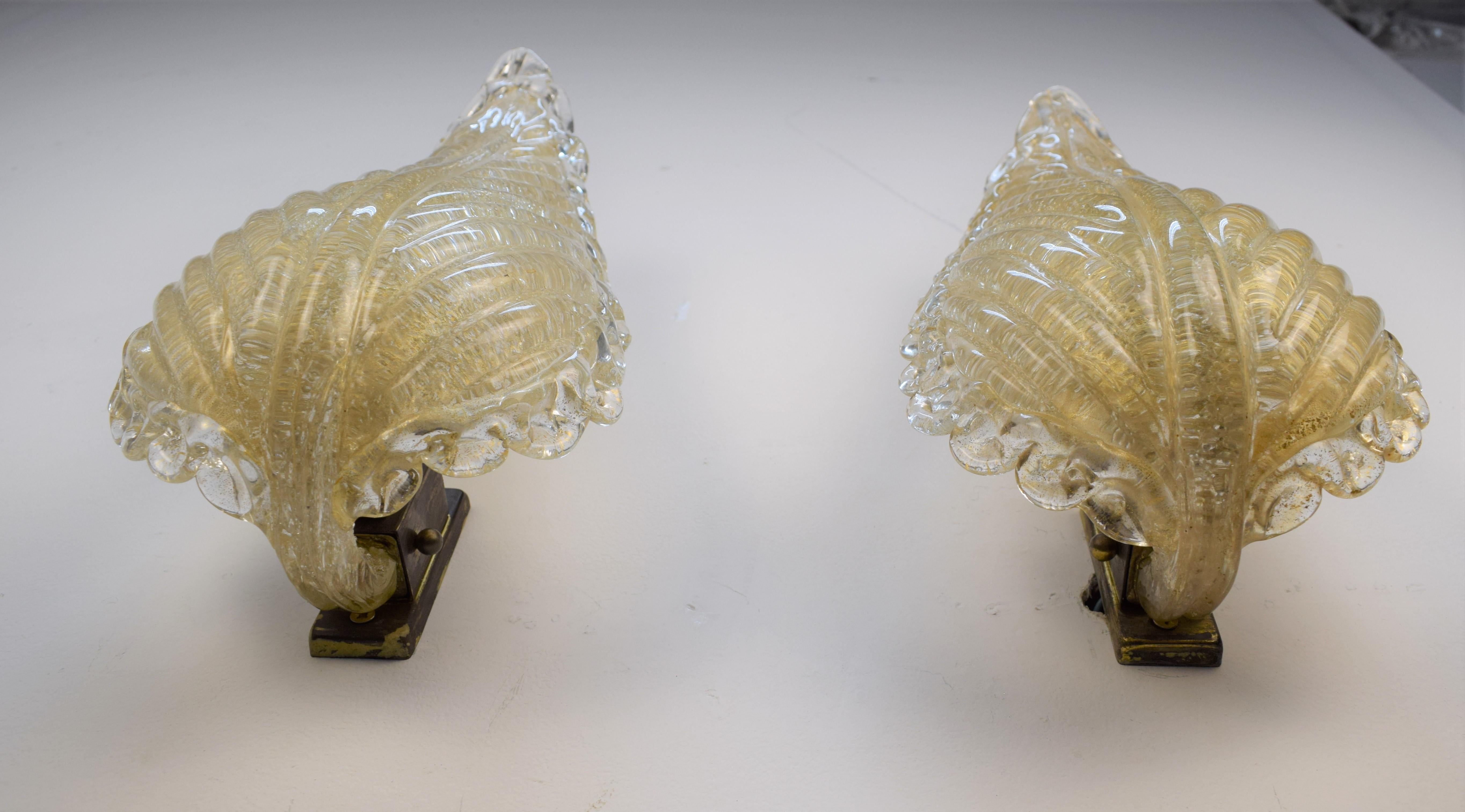 Pair of Italian Sconces by Seguso, 1950s 3