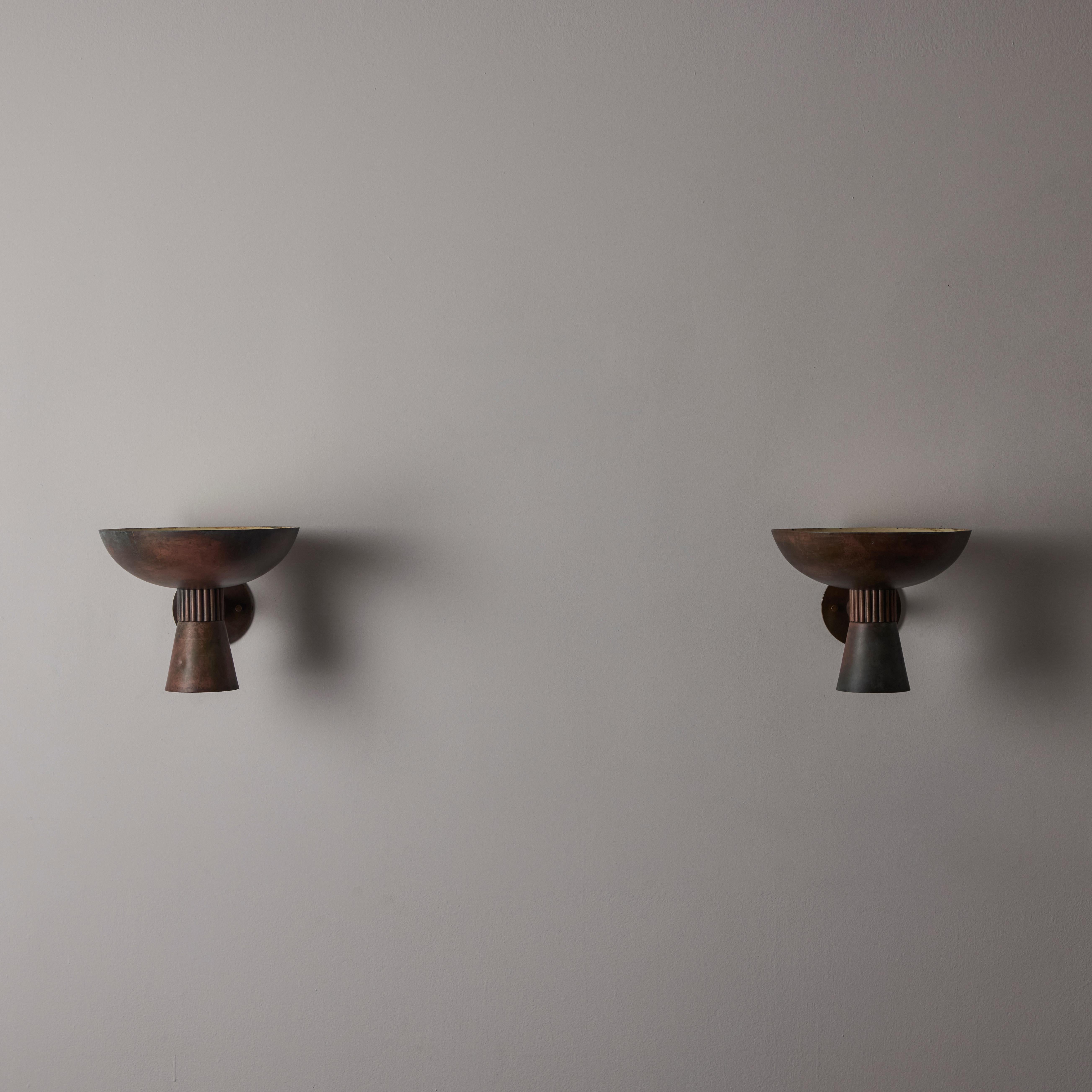 Mid-Century Modern Pair of Italian Sconces For Sale