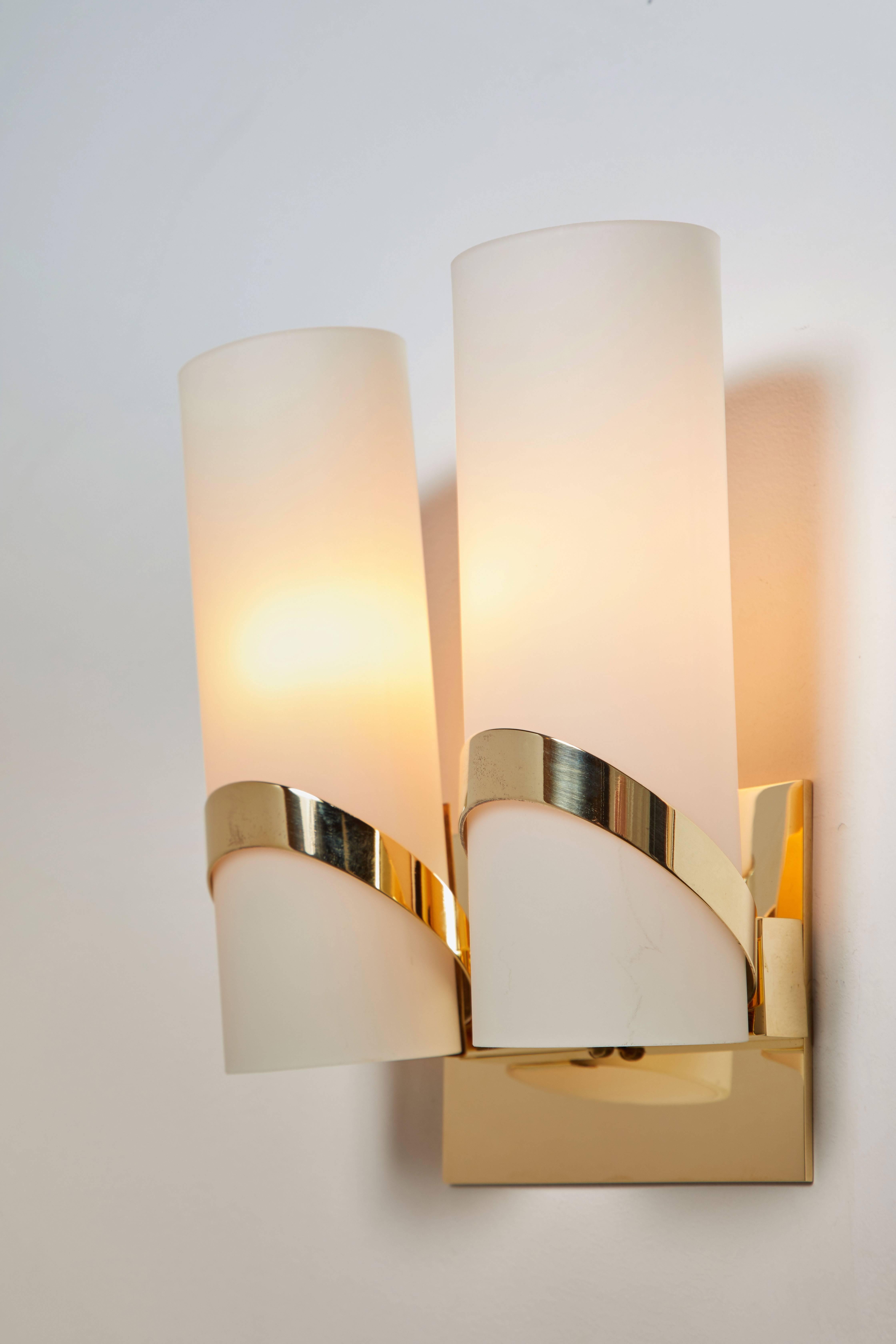 Polished Pair of Italian Sconces