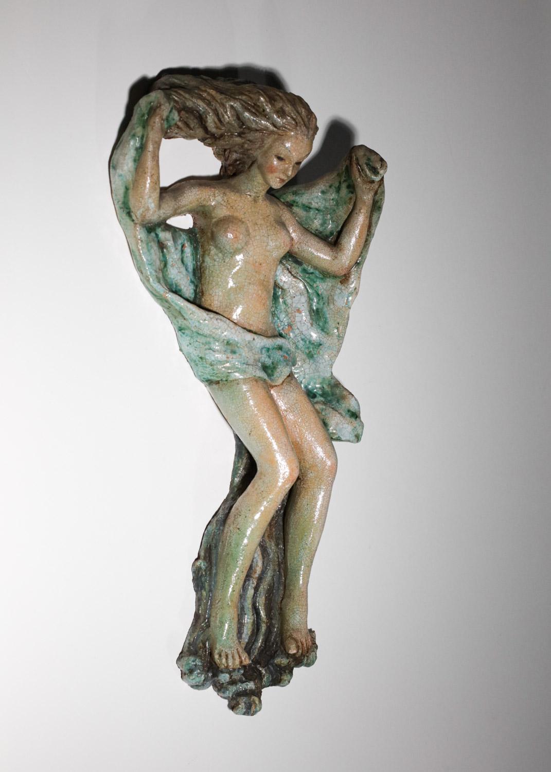 Paar italienische Wandleuchter aus Keramik „Adam und Eva“-Skulptur im Angebot 7