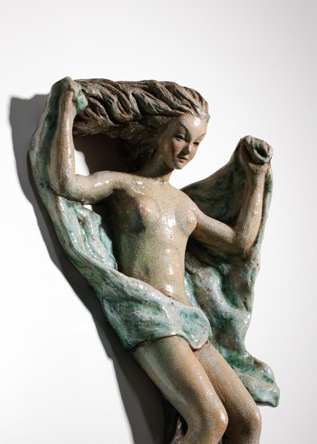 Paar italienische Wandleuchter aus Keramik „Adam und Eva“-Skulptur im Angebot 10
