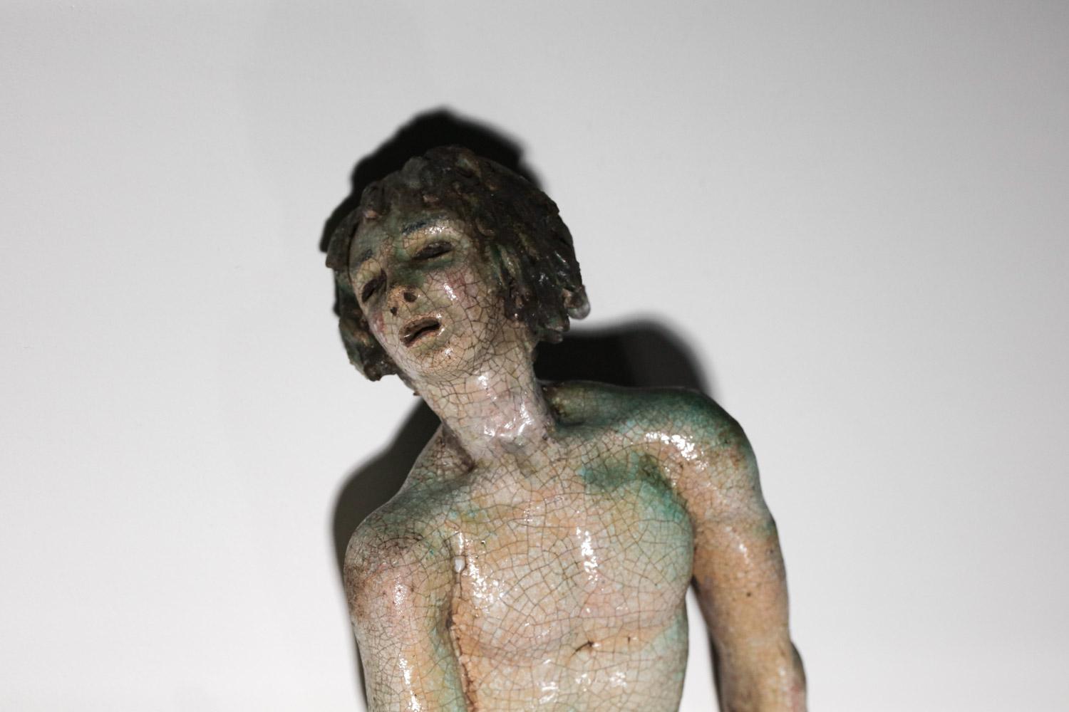 Paar italienische Wandleuchter aus Keramik „Adam und Eva“-Skulptur im Angebot 13