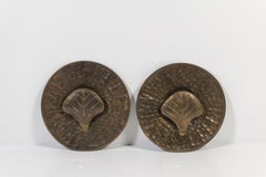 Pair of Italian Sconces of Embossed Brass, 1970s