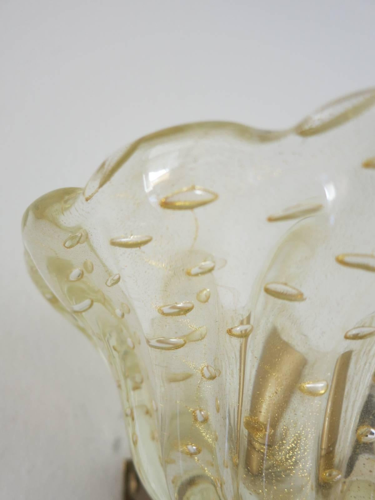 Mid-20th Century Pair of Italian Sconces w/ Murano Glass Designed by Barovier e Toso, 1930s