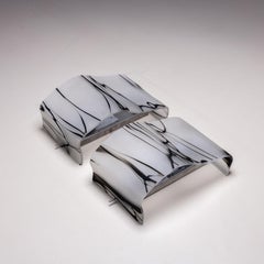 Pair of Italian Sconces with Glass Shades, Mid-20th century