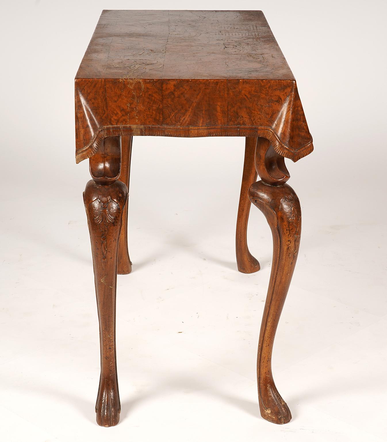 Pair of Italian Sculptural Carved Walnut and Olive Wood Console Tables, 1920's 2