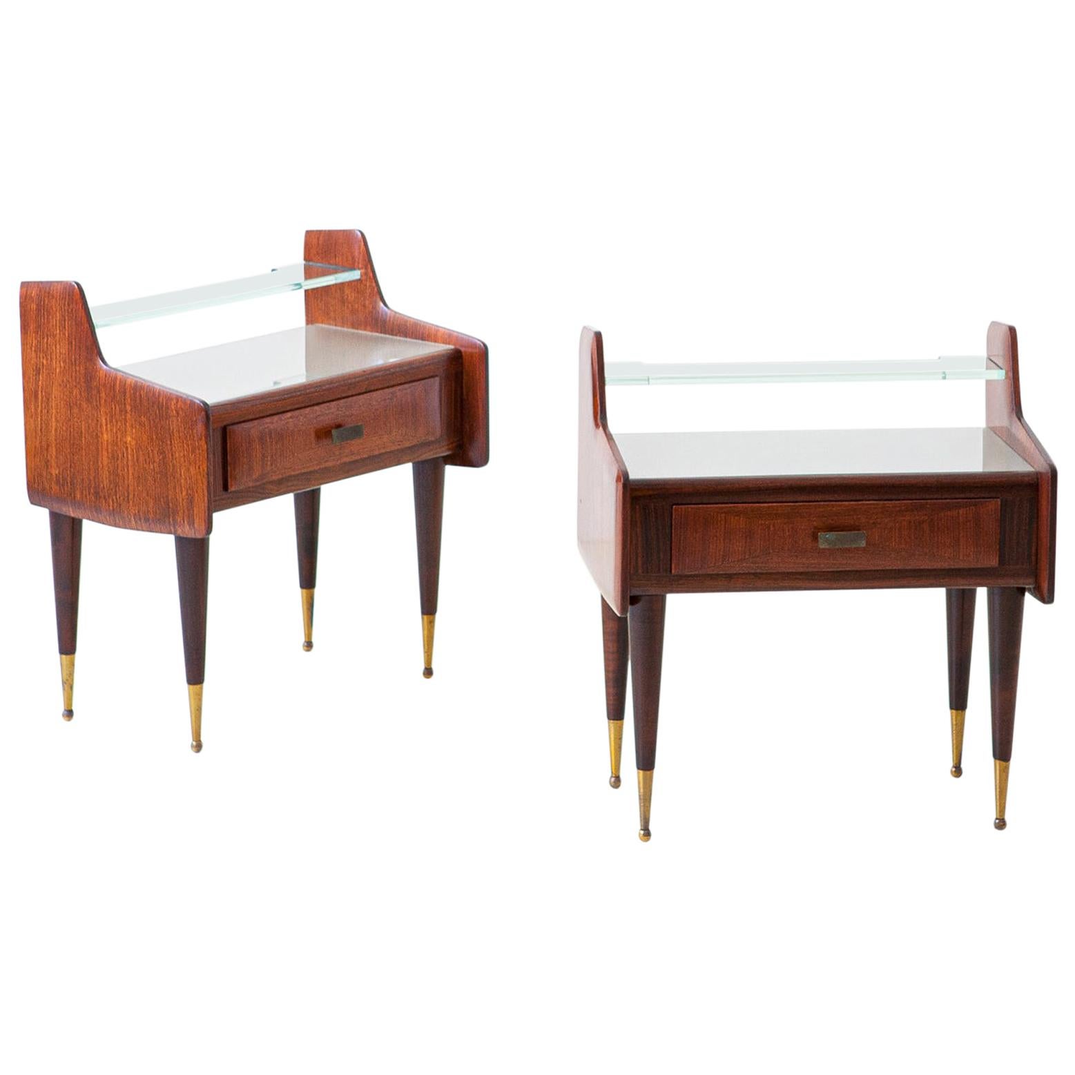 Pair of Italian Sculptural Nightstands, 1950s