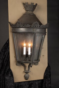 Pair of Italian Semi-Circular Wall Lanterns, Replicas of Parisian Street Lights