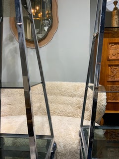 Pair of Italian shelves in chrome Metal attributed to Banci circa 1970