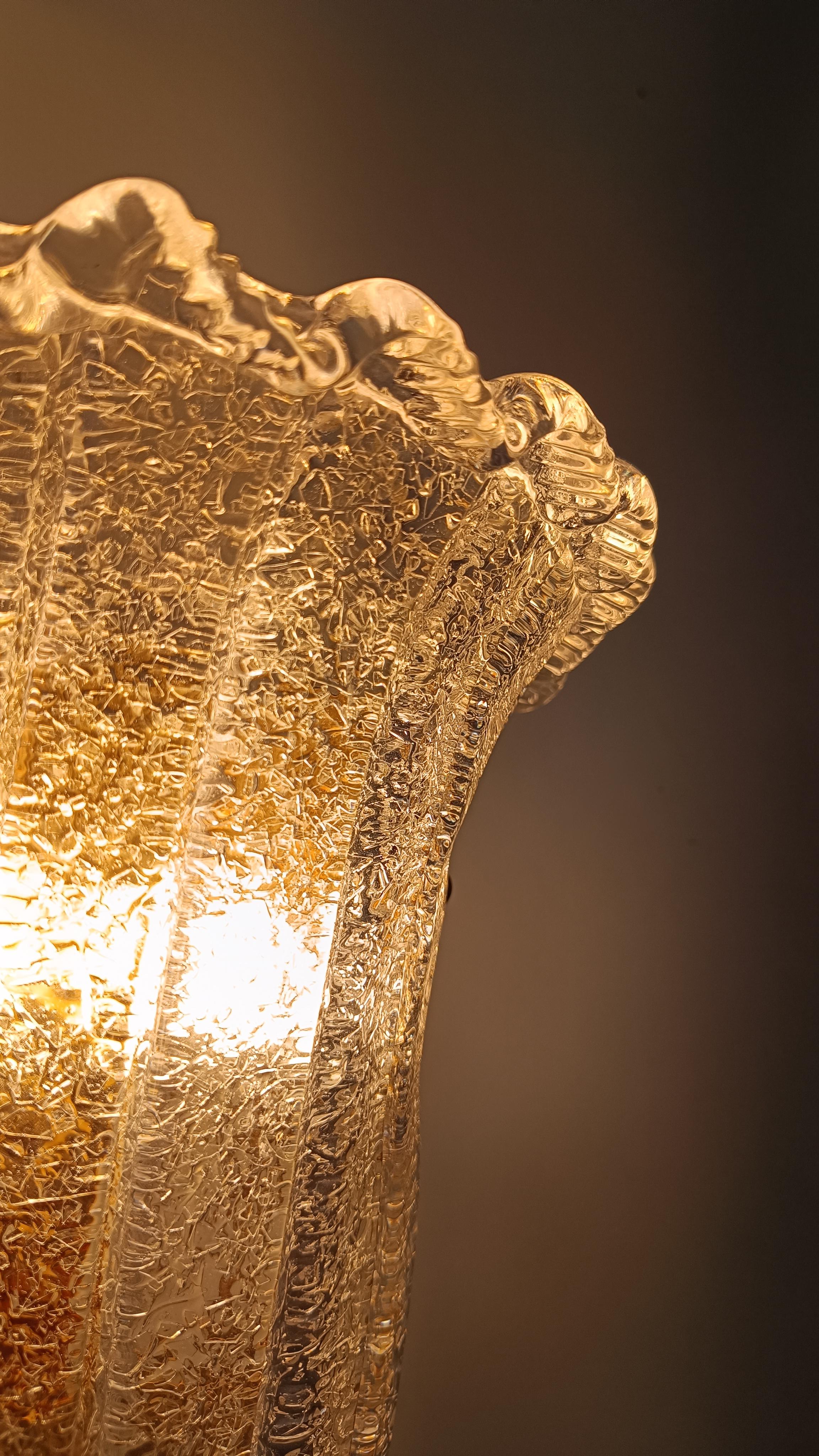 Coppia di scudi italiani in vetro di Murano Graniglia, stile Barovier, anni '80 in vendita 1