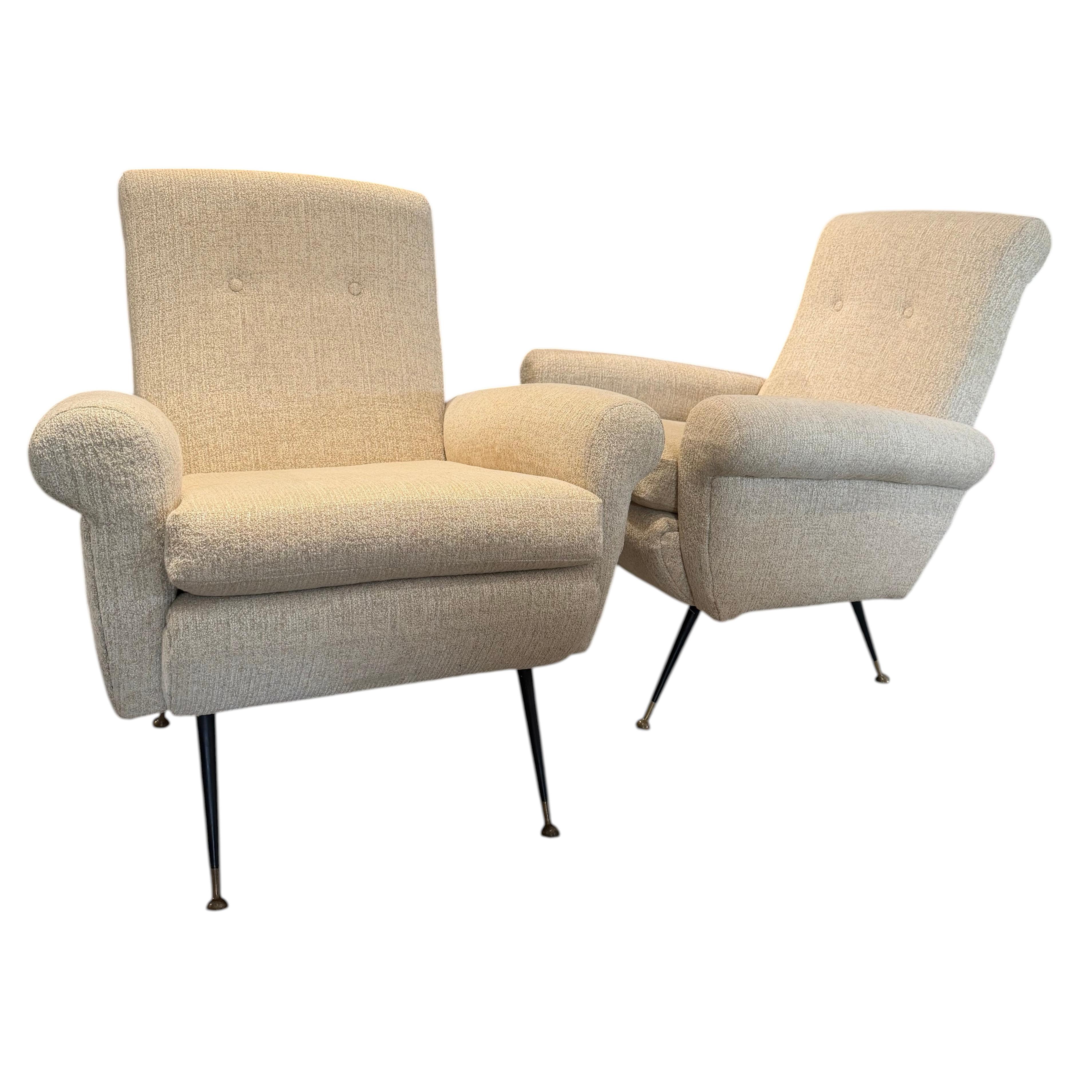 Paire de chaises d'appoint italiennes Circa 1950