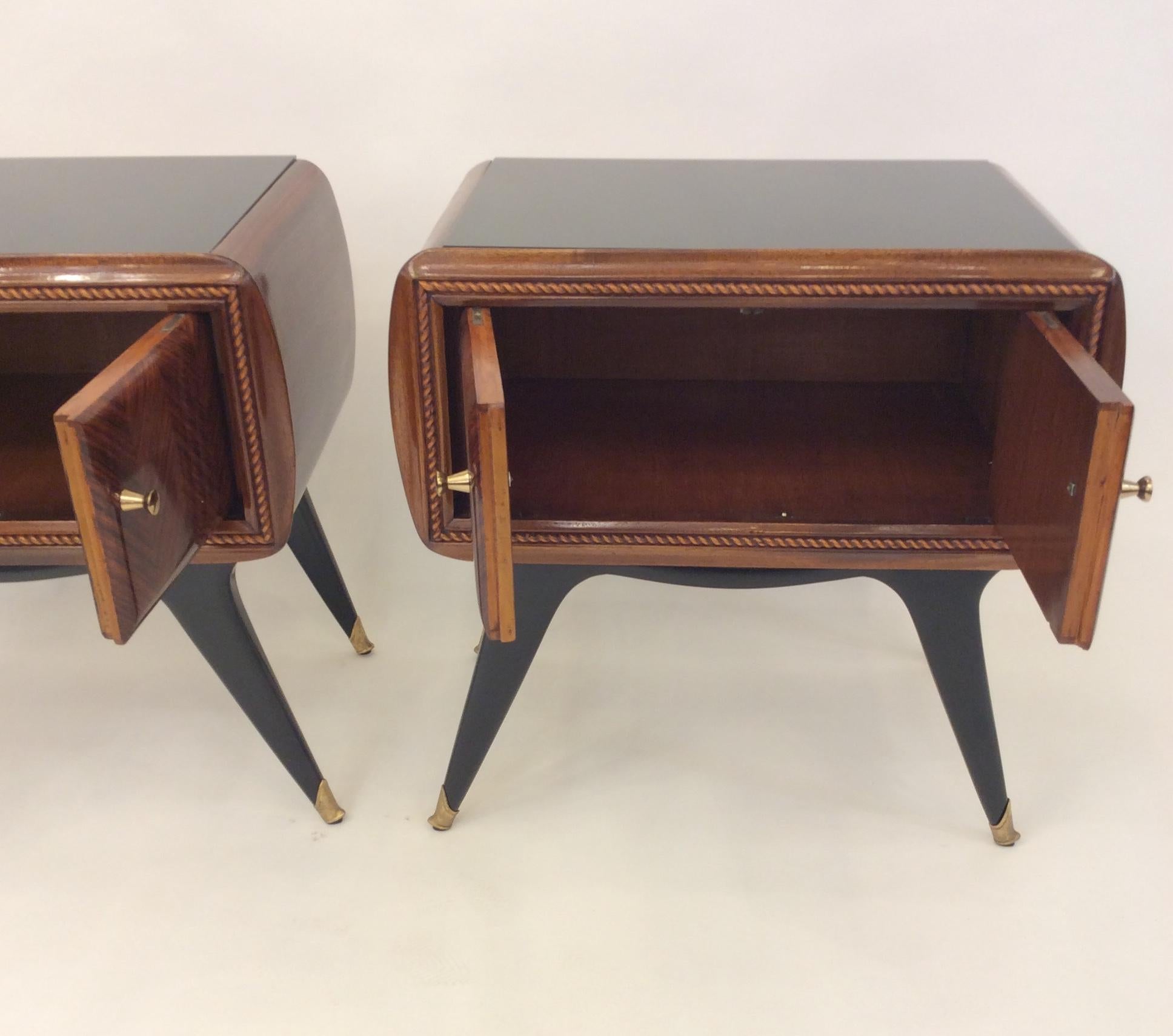 Pair of Italian Nightstands in the Style of Gio Ponti, circa 1950 For Sale 7