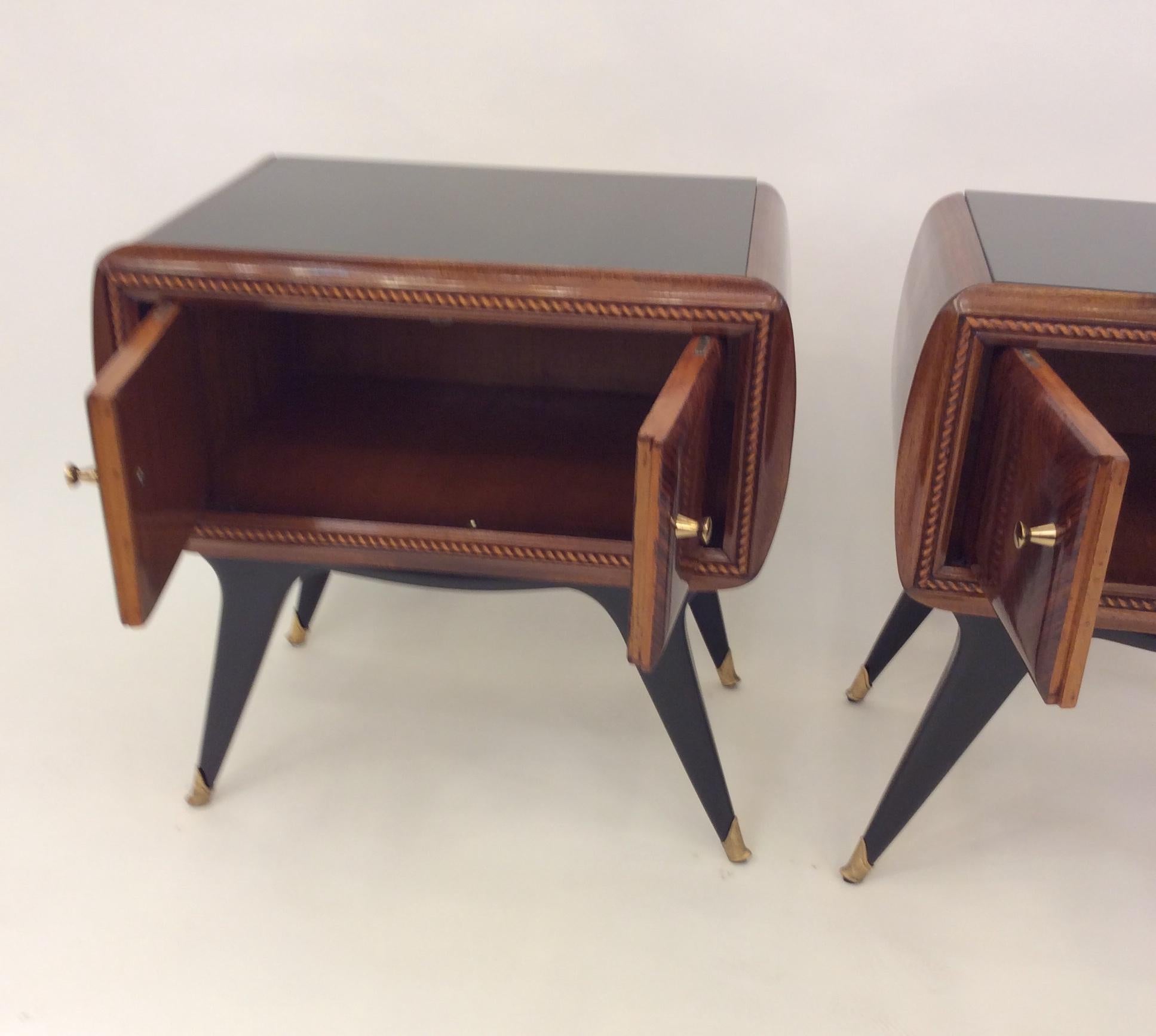 Pair of Italian Nightstands in the Style of Gio Ponti, circa 1950 For Sale 8