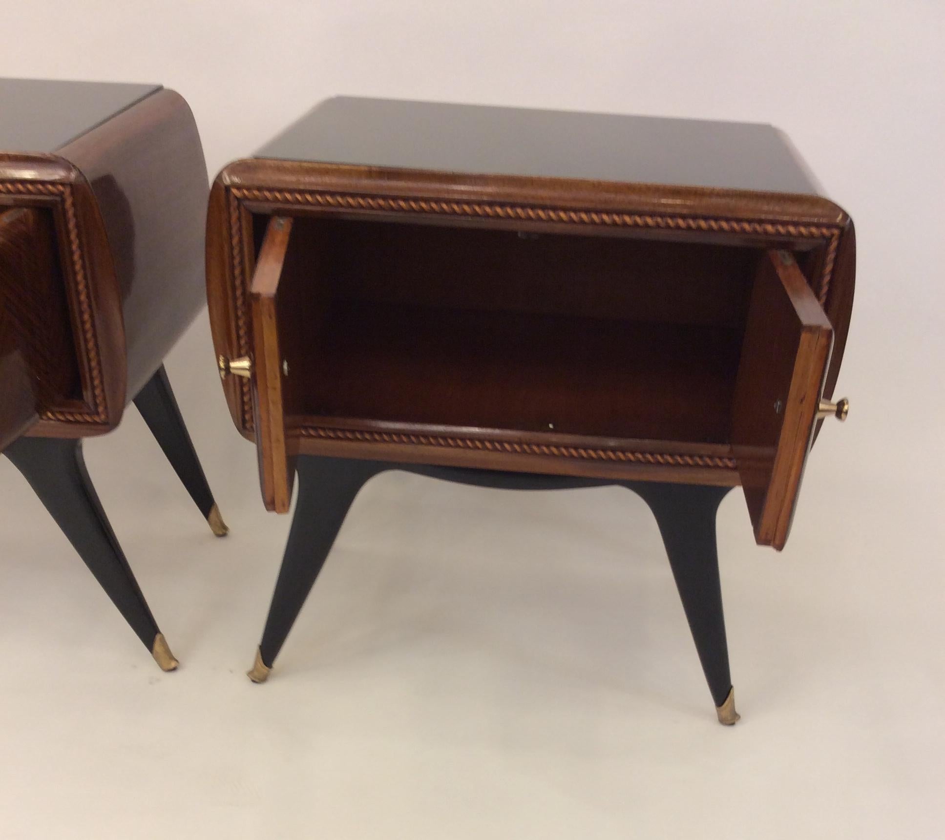 Pair of Italian Nightstands in the Style of Gio Ponti, circa 1950 For Sale 9