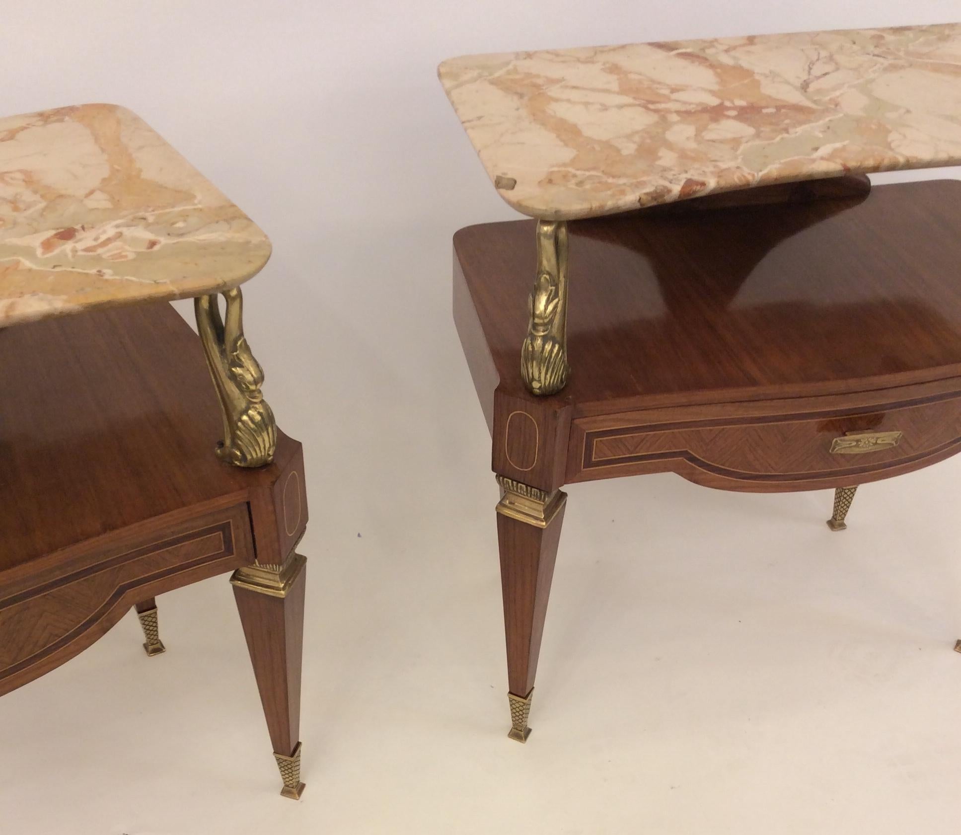 Pair of Italian Side Tables in the Style of Gio Ponti, circa 1940 For Sale 1