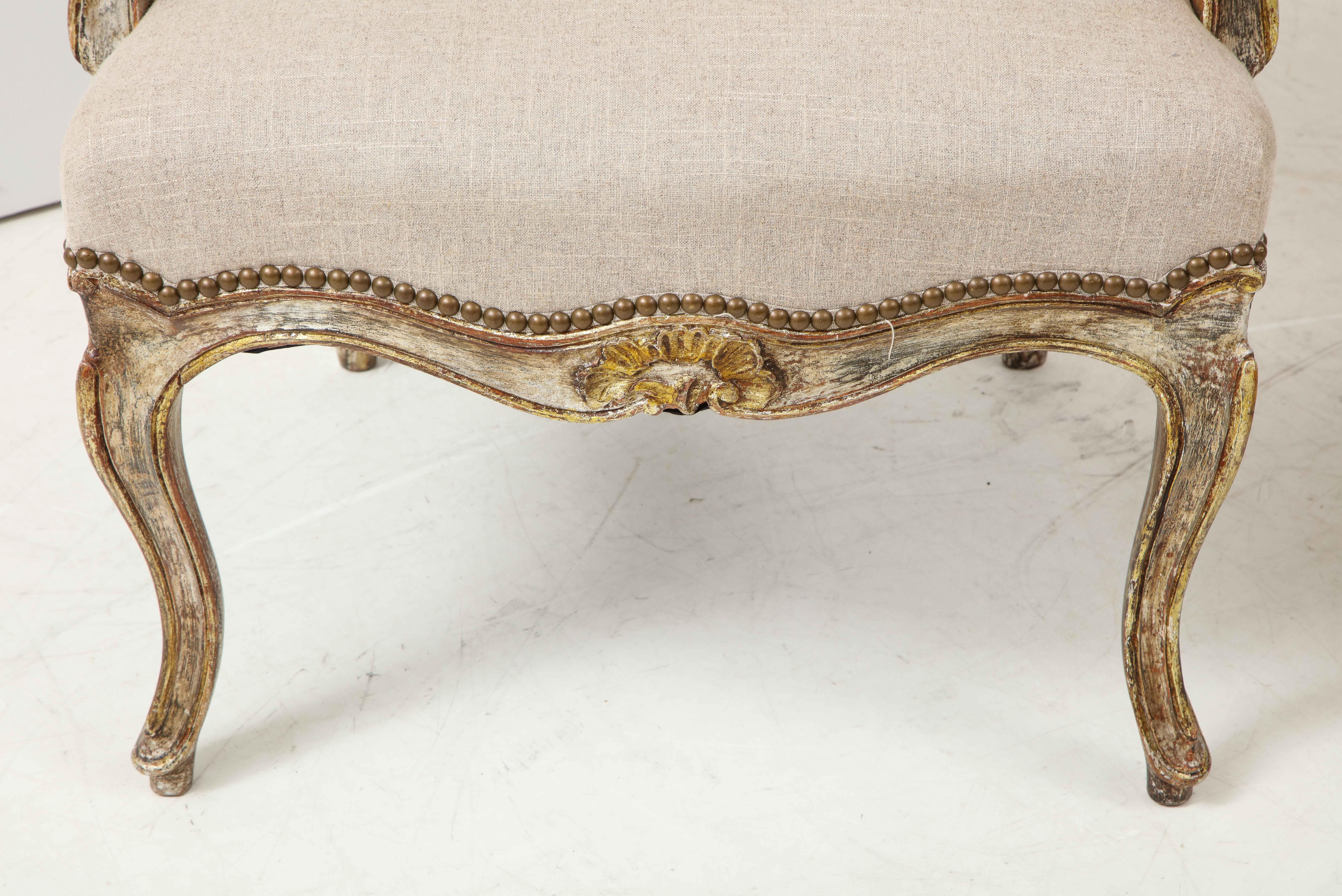 Pair of Italian Silver and Gilt Chairs 6