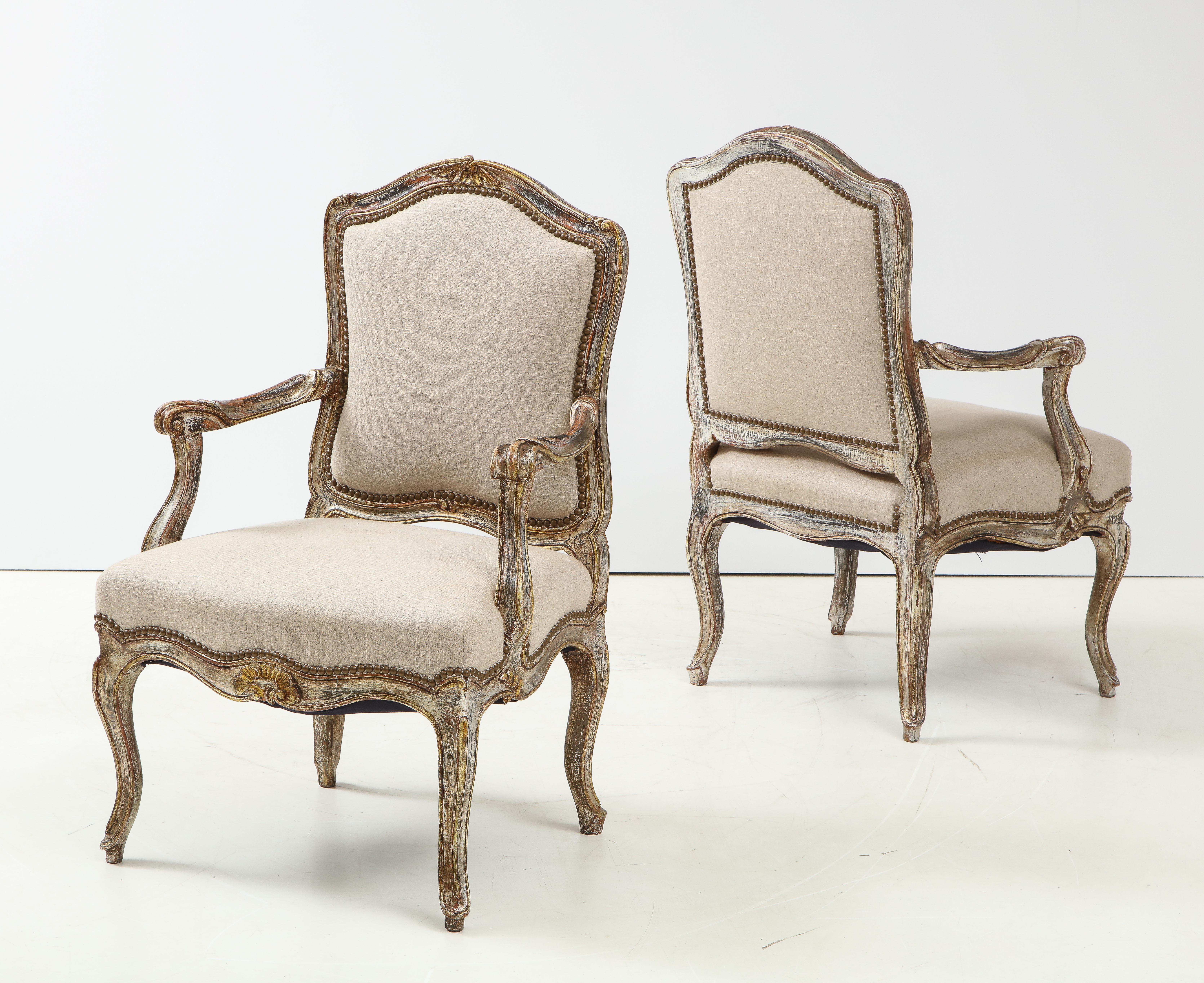 Pair of Italian Silver and Gilt Chairs 13
