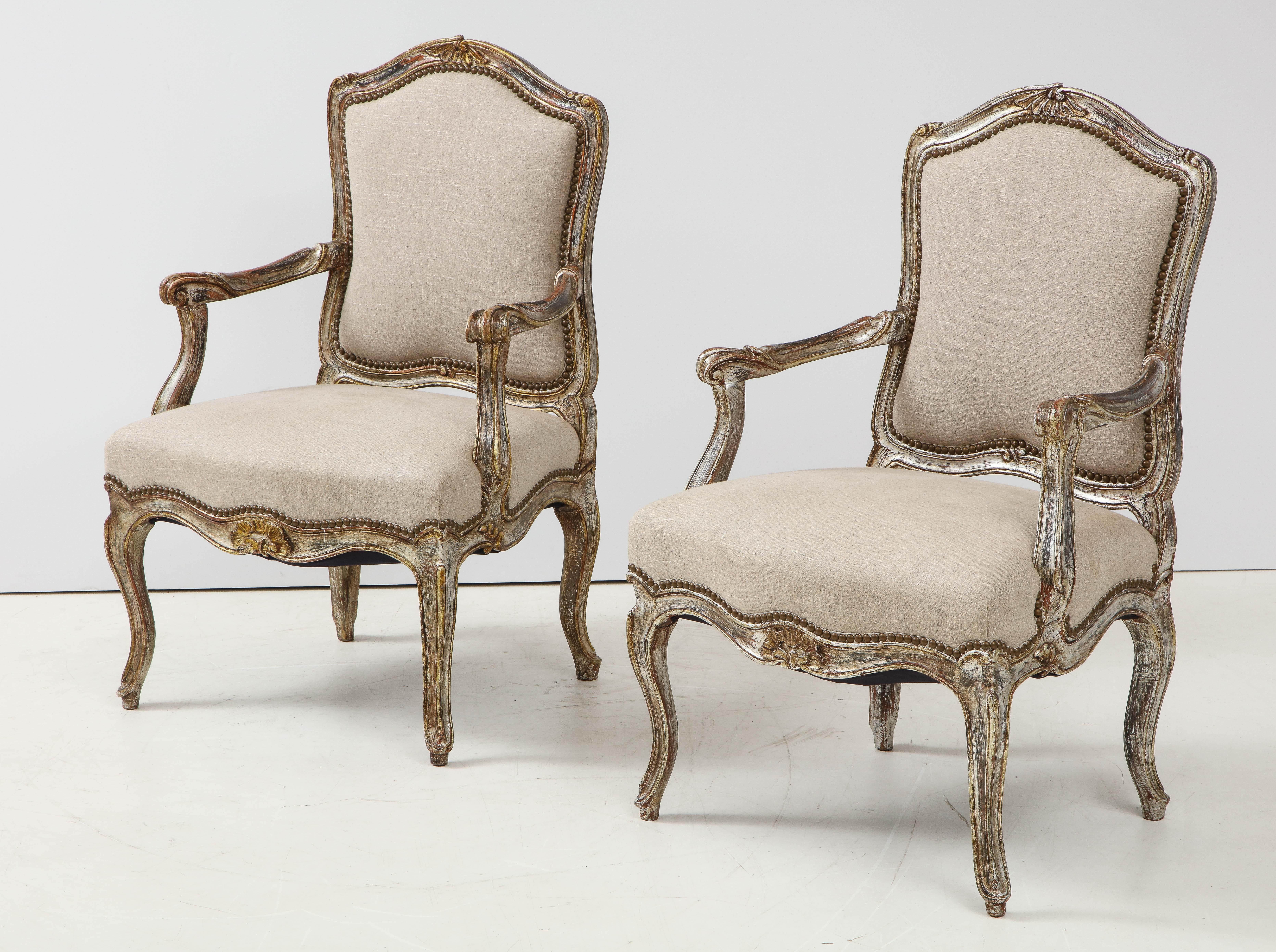 Pair of Italian Silver and Gilt Chairs 2