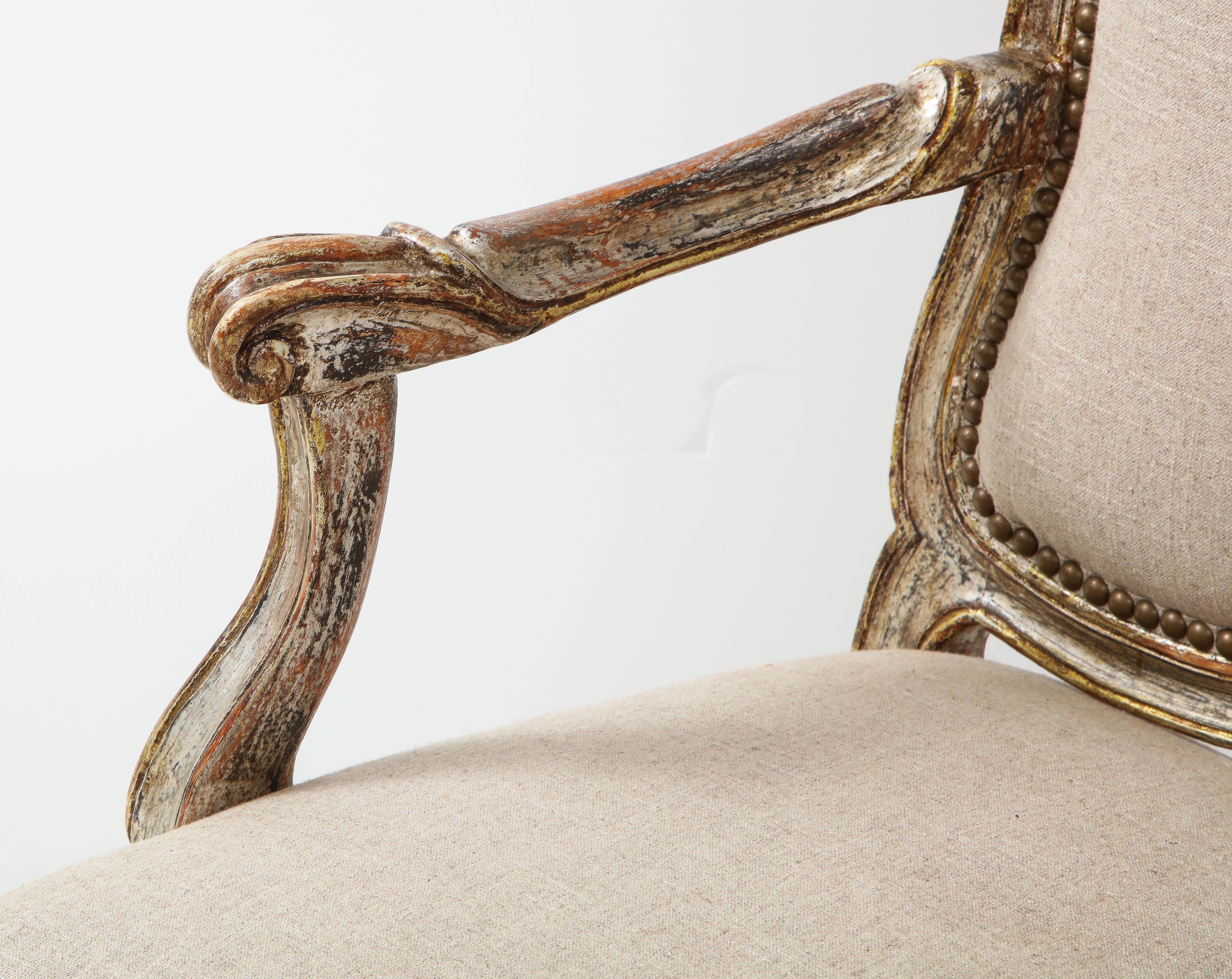 Pair of Italian Silver and Gilt Chairs 3