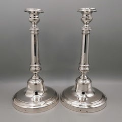 Pair of Italian silver candlesticks - Naples, c. 1840