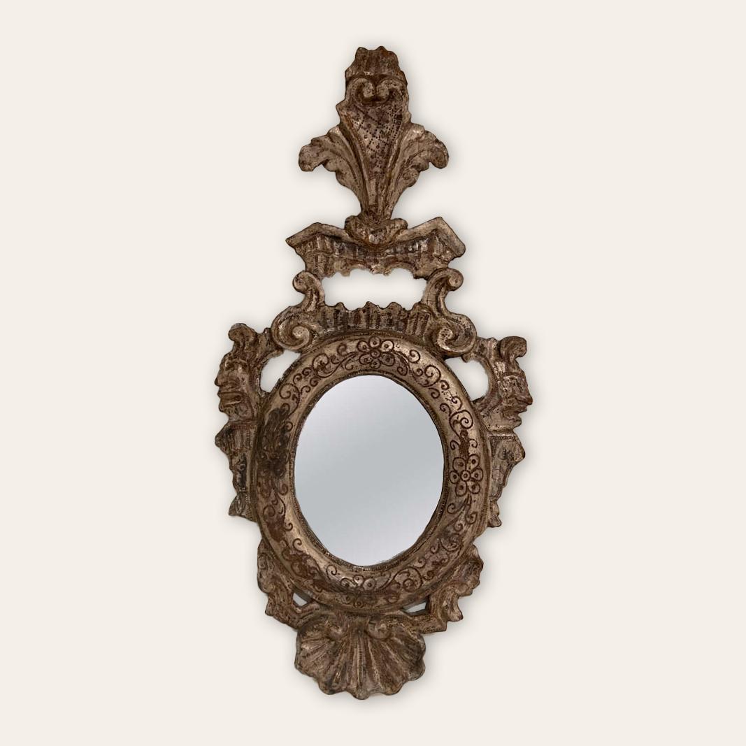 Pair of Italian Silver Leaf Mirrors In Good Condition In New Orleans, LA
