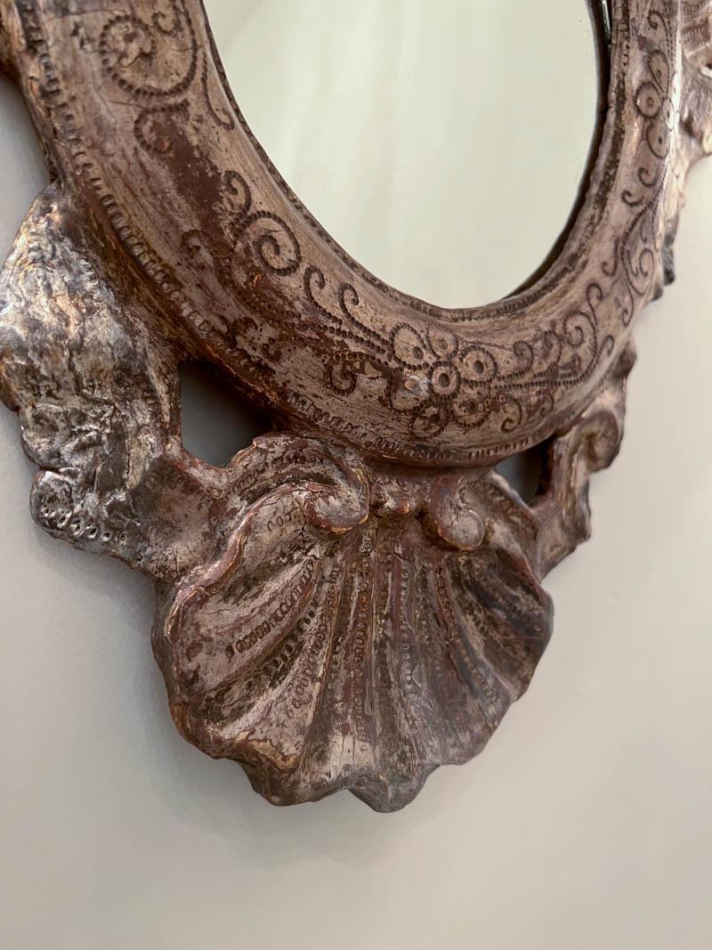 19th Century Pair of Italian Silver Leaf Mirrors