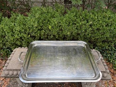 Paar italienische Tabletts aus Silberblech von Sambonet