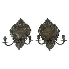Pareja de candelabros de Shabbat de plata italiana - Plata 800, diseño rococó ornamentado