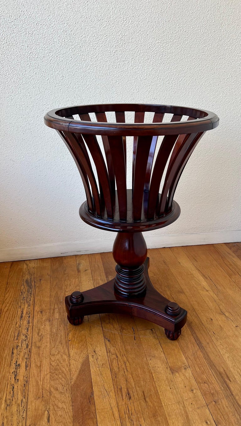 Pair of Italian solid Mahogany Regency Plant Stands For Sale at 1stDibs