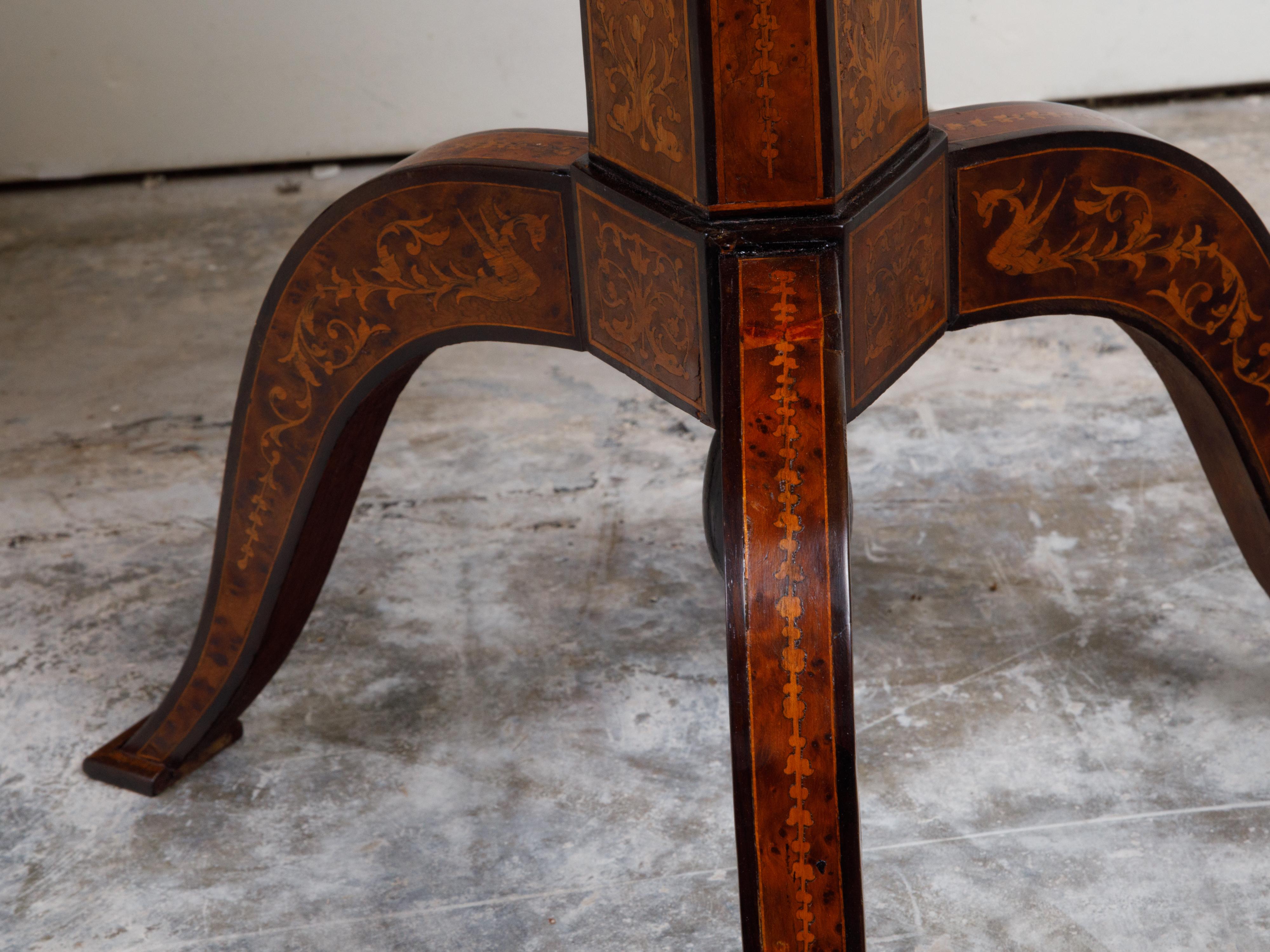 Pair of Italian Sorrento 19th Century Side Tables with Mythological Marquetry For Sale 1