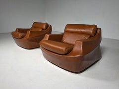 Pair of Italian Space Age Lounge Chairs, Attr. to De Pas, D’Urbino & Lomazzi