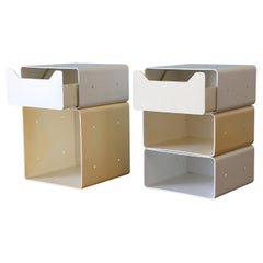 Coppia di comodini modulari italiani A Space AGE / Tavolini da salotto anni
70