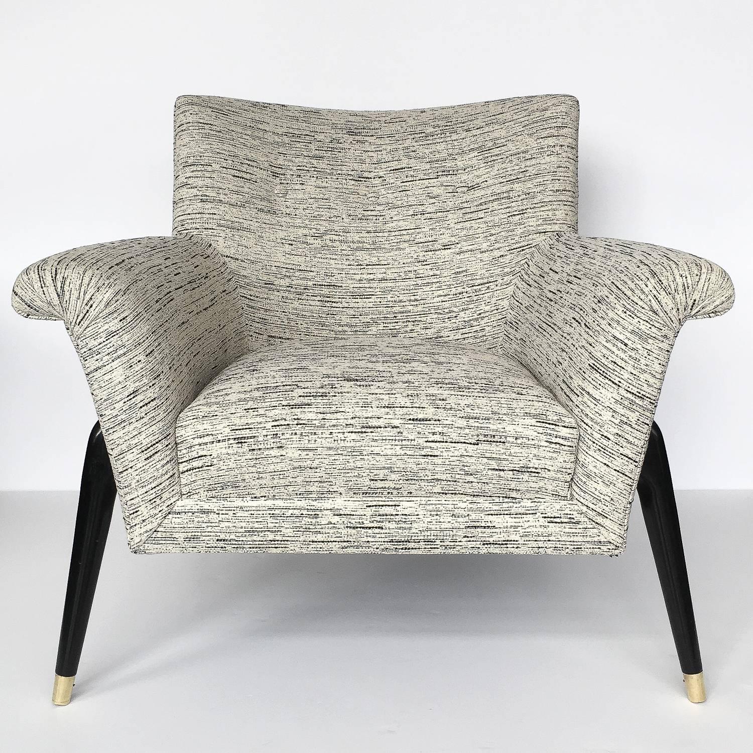 Mid-20th Century Pair of Italian Spider Leg Lounge Chairs