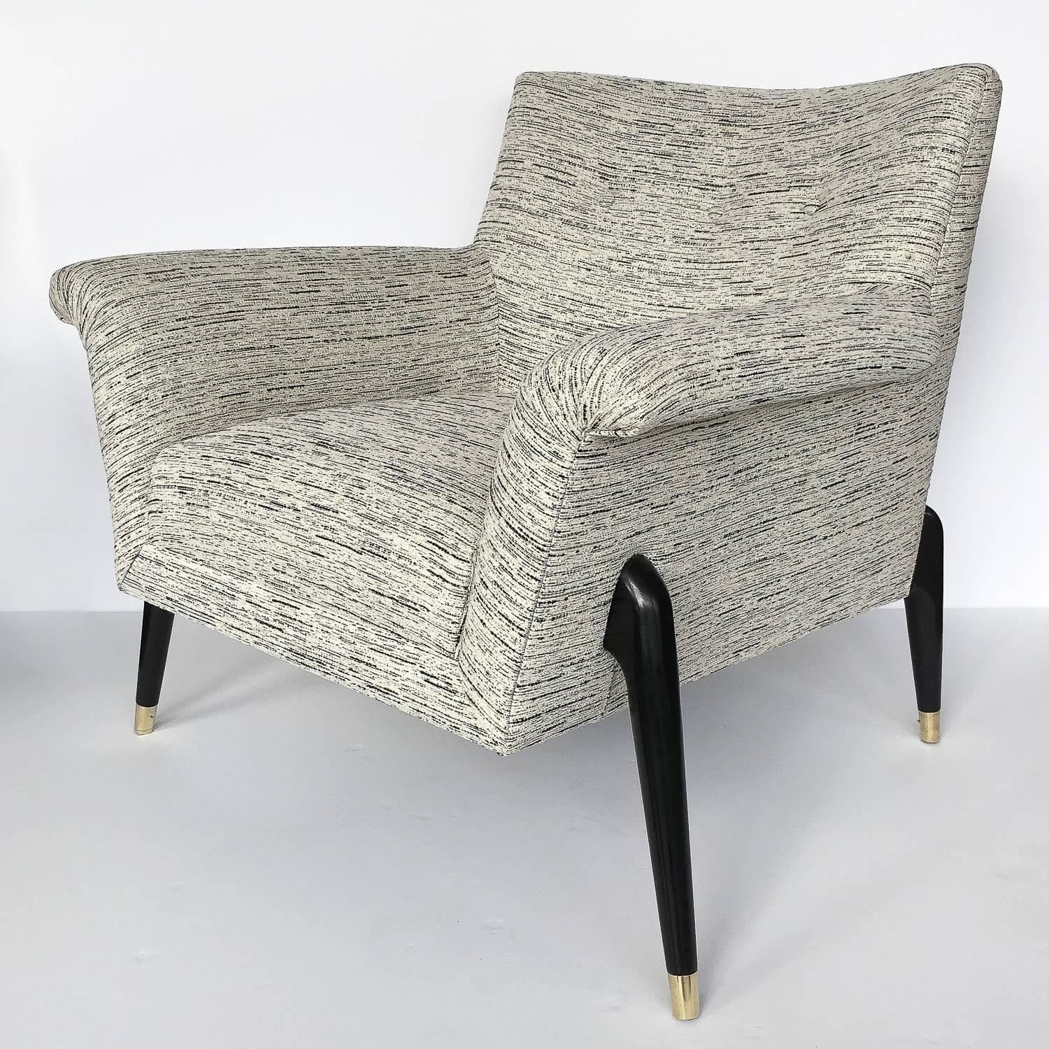 Brass Pair of Italian Spider Leg Lounge Chairs