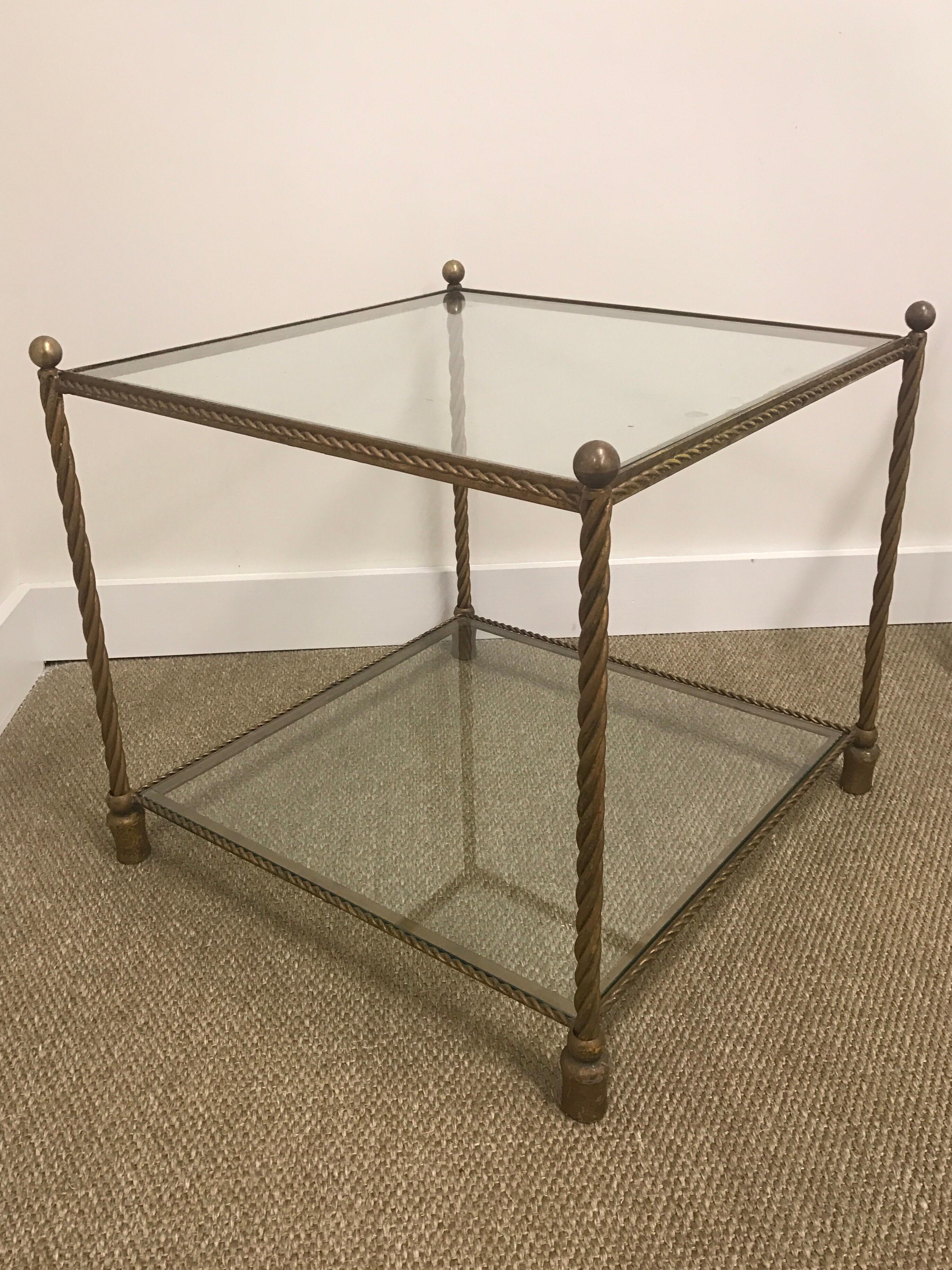 bronze and glass end tables