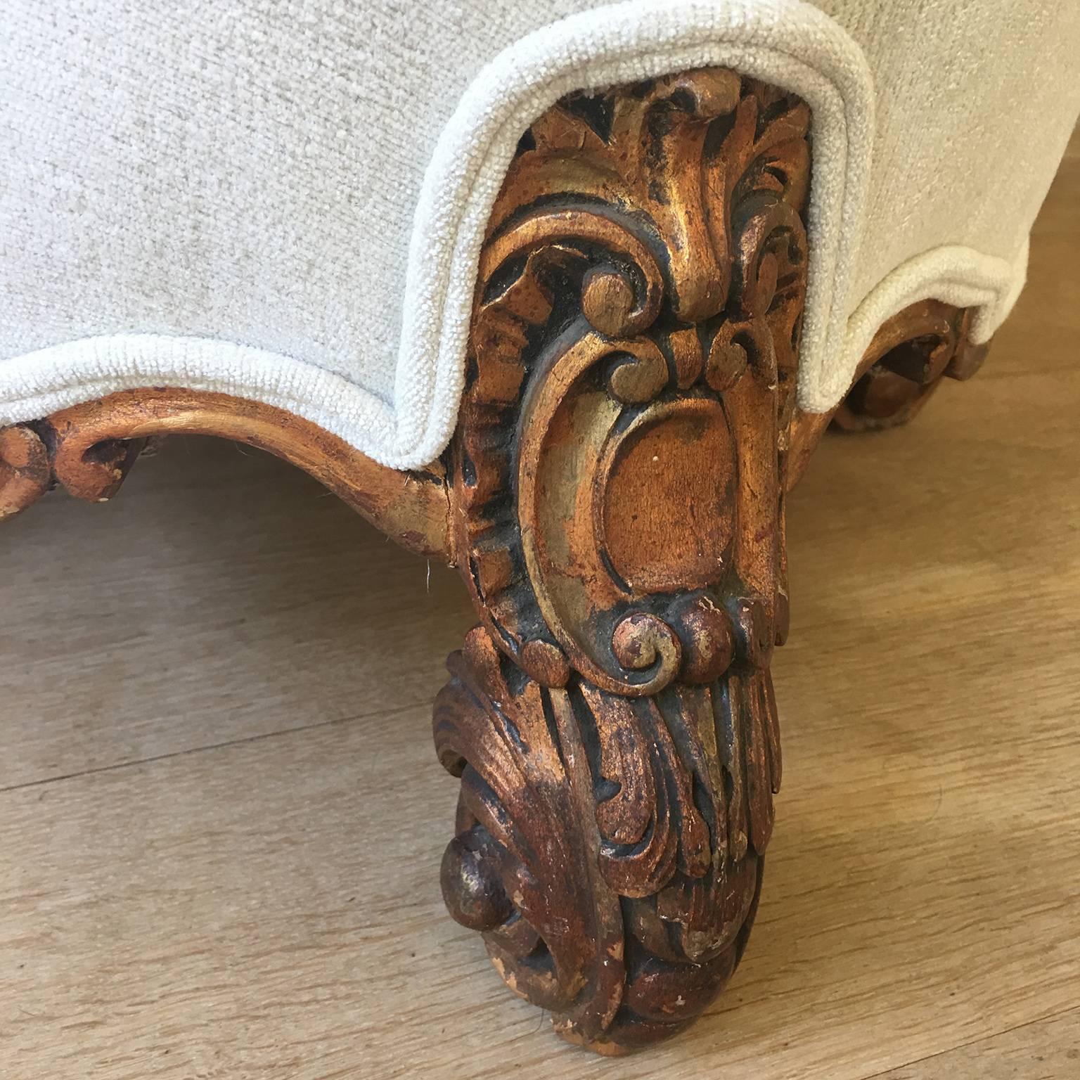 Pair of Italian Stool in Carved Wood, circa 1900 In Excellent Condition For Sale In Brussels, BE