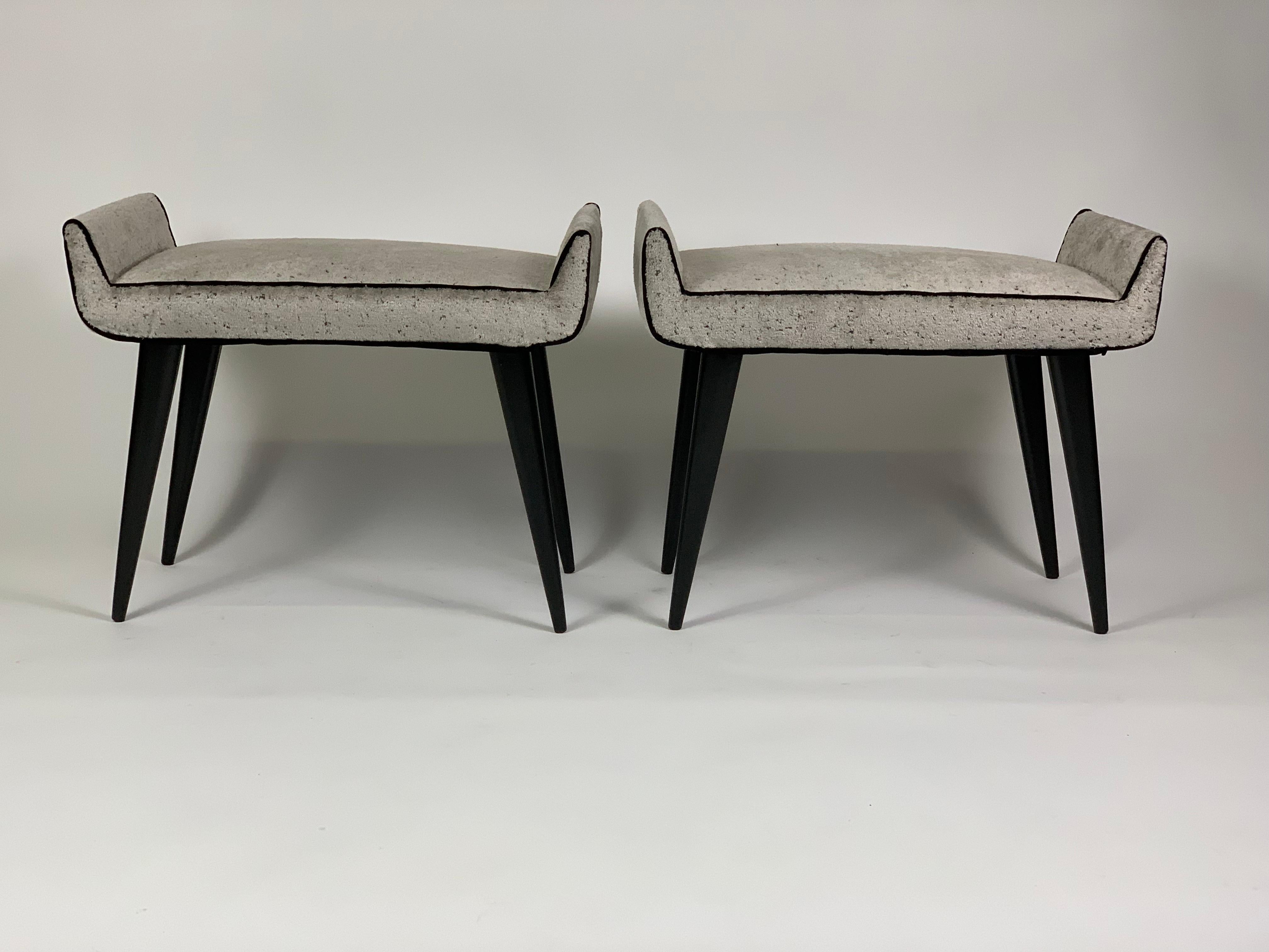 Mid-Century Modern Pair of Italian Stools from 1950th Manufacturyied by I.S.A. Bergamo