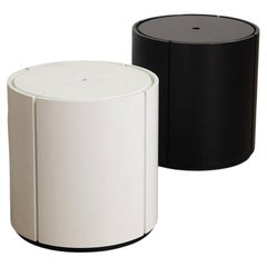 Pair of Italian storage bedside tables black and white