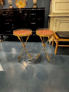 Pair of Italian Style Gilt Iron Arrow Tables
