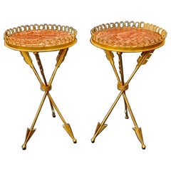 Pair of Italian Style Gilt Iron Arrow Tables