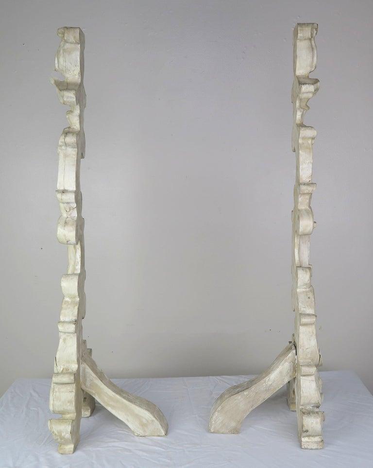 Rococo Pair of Italian Style Painted Candlesticks, circa 1930s
