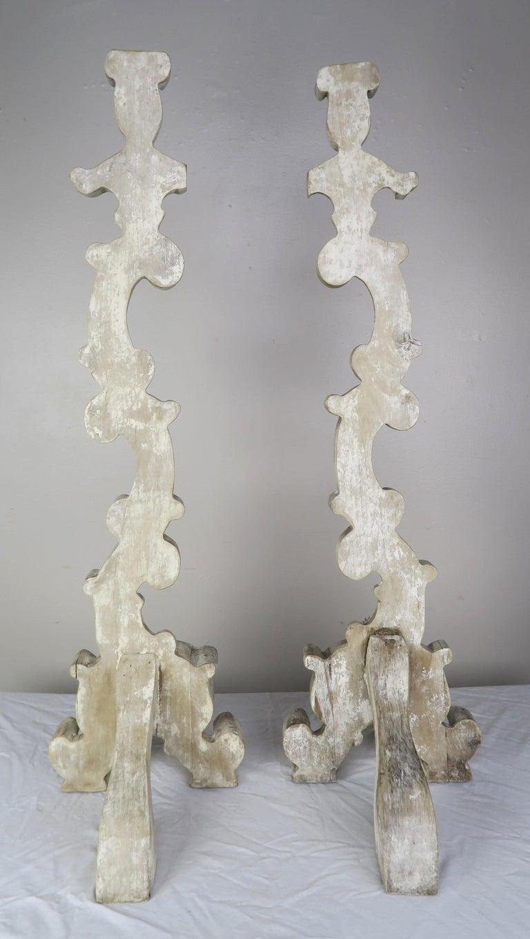 Hand-Painted Pair of Italian Style Painted Candlesticks, circa 1930s