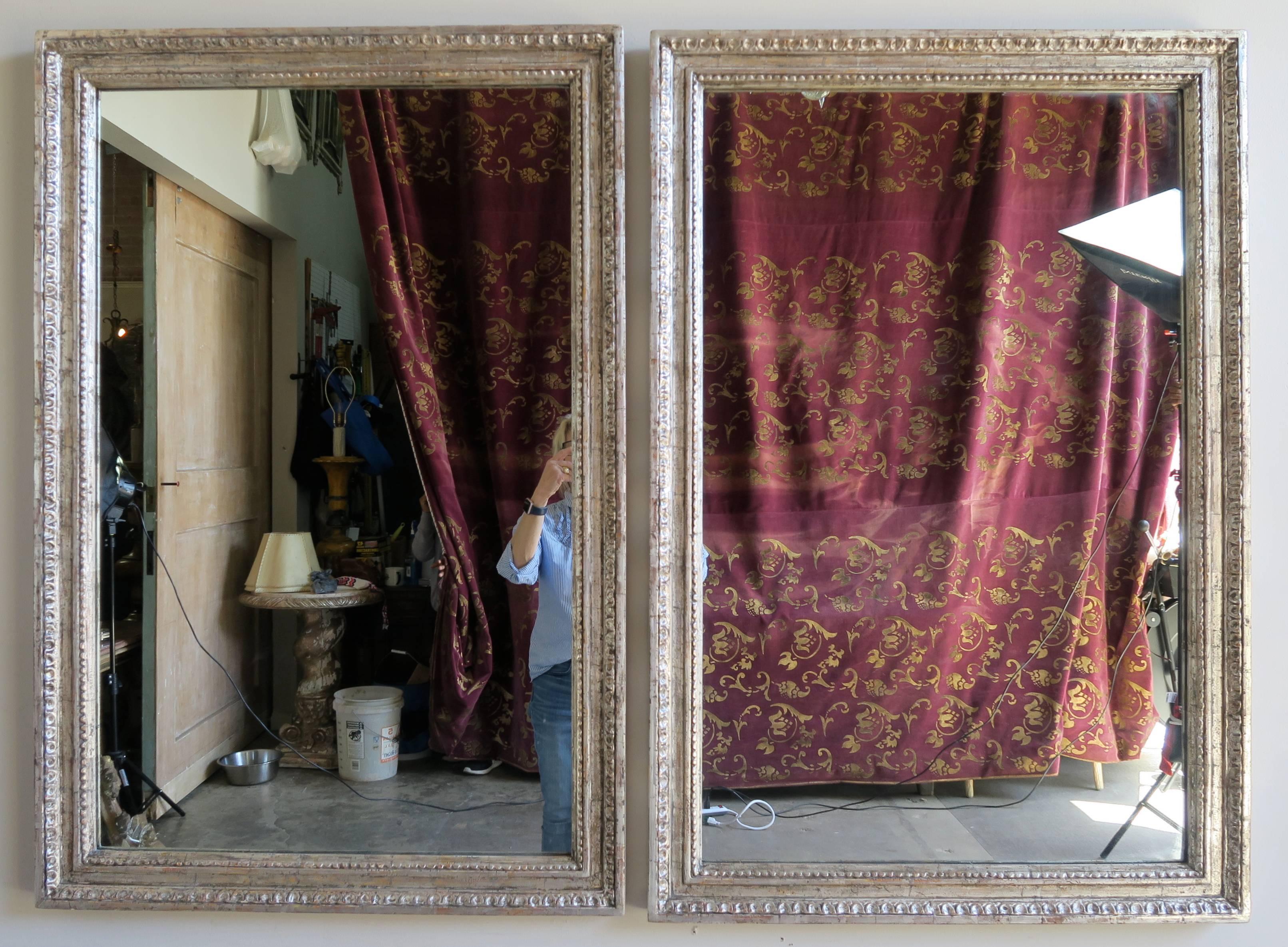 Pair of Italian Style Silver Gilt Mirrors by Melissa Levinson 3