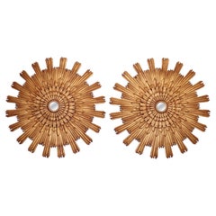 Pair of Italian Sunburst Mirrors