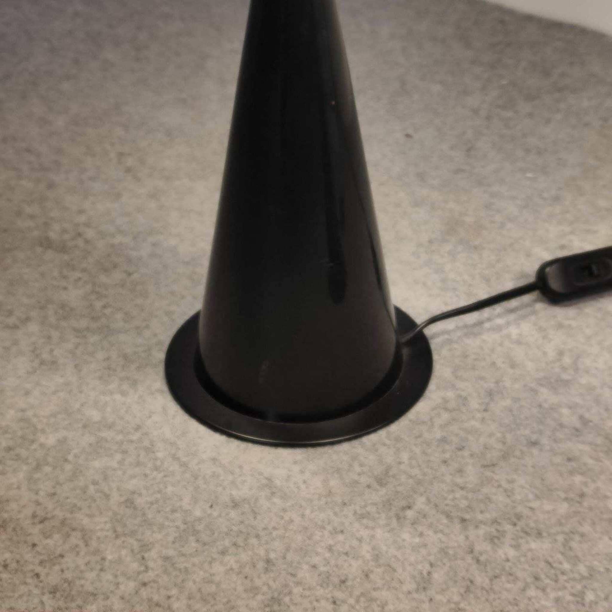 Paire de lampes de table italiennes en verre et noir par Vistosi, années 1980 en vente 2