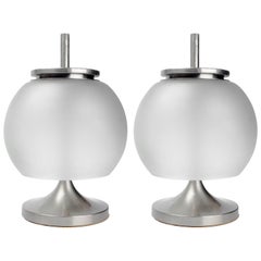 Italian Table Lamp Chi by E Gismondi for Artemide, Nickel and Glass